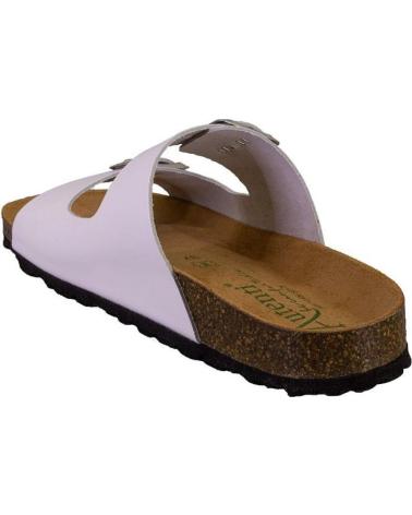 MULES SANDALES AUTENTI 11096 EN CUIR BLANC À DOUBLE BOUCLE BLANCO