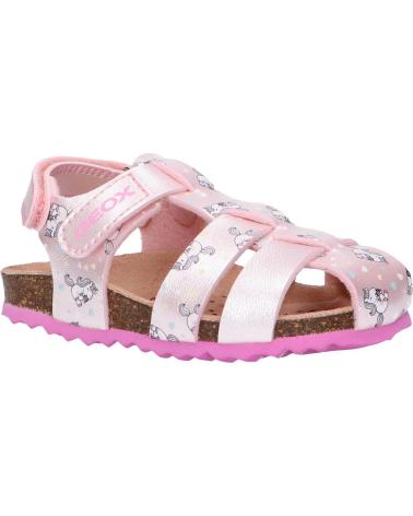 Sandalen für Mädchen GEOX B252RA 000NF B CHALKI C0808 LT PINK-FUCHSIA
