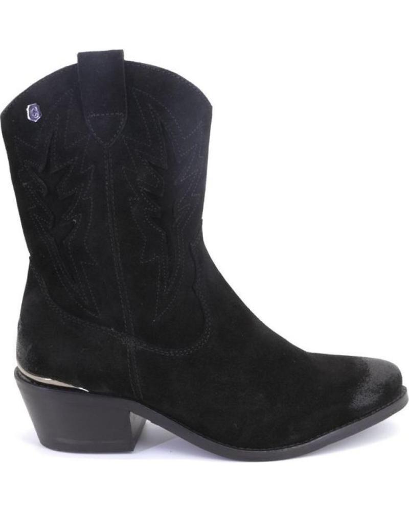 Botines CARMELA  de Mujer 160105 BOTAS COWBOY DE MUJER ANTE-SERRAJE  NEGRO