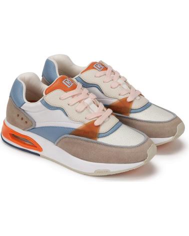 Deportivas de Mujer y Hombre DORKING ZAPATO PICADO PIEL MARRON 2425-009 MARRONE-BLU FIORE CERATO SCHIARENTE MAIALINO FODERA PELL