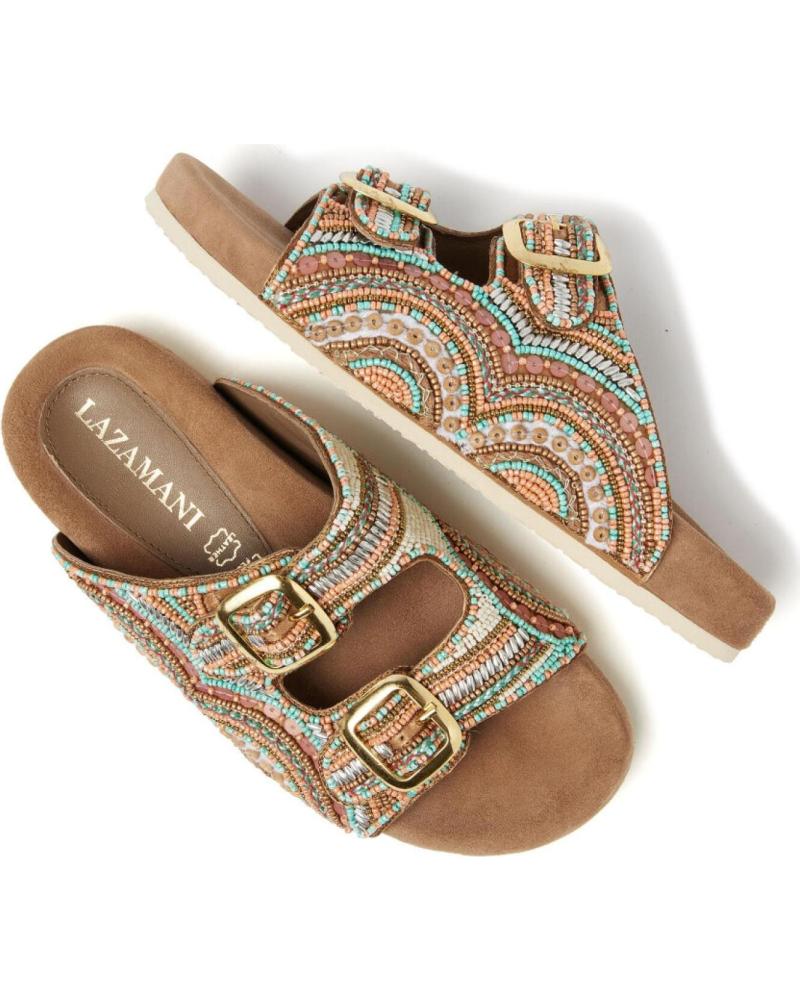 Sandali De Mujer LAZAMANI SANDALAI DOS HEBILLAS CON CUNETAS DE TAUPE