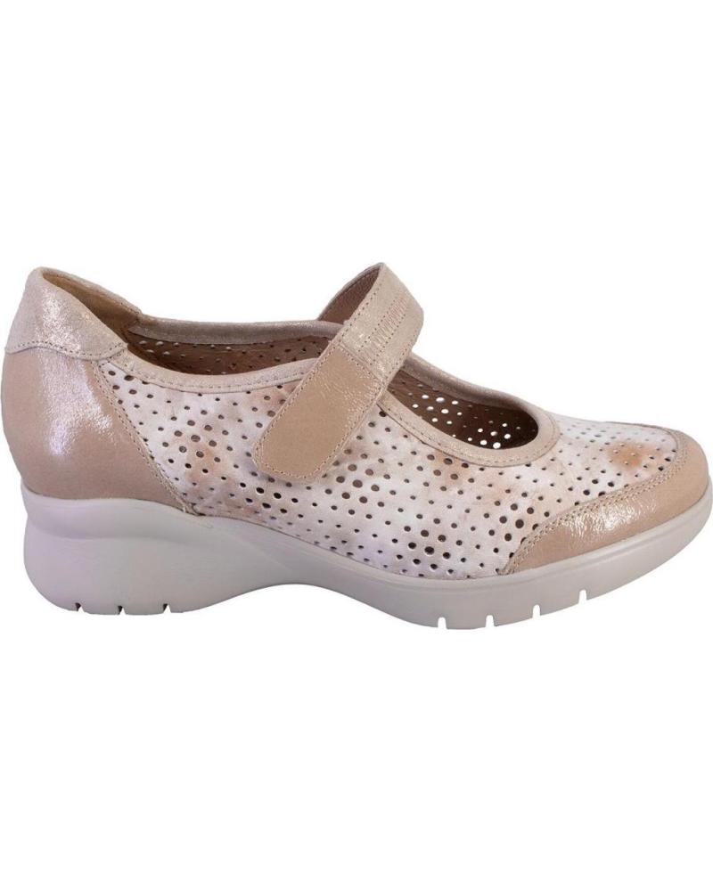Sapatos PIESANTO  de Mulher 240957 MARY JANES DE MUJER PIEL CON VELCRO  BEIGE