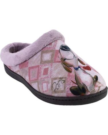Pantufas PLUMAFLEX  de Mulher 12213PERRO-GATO ZAPATILLAS DE CASA DE MUJER  MALVA