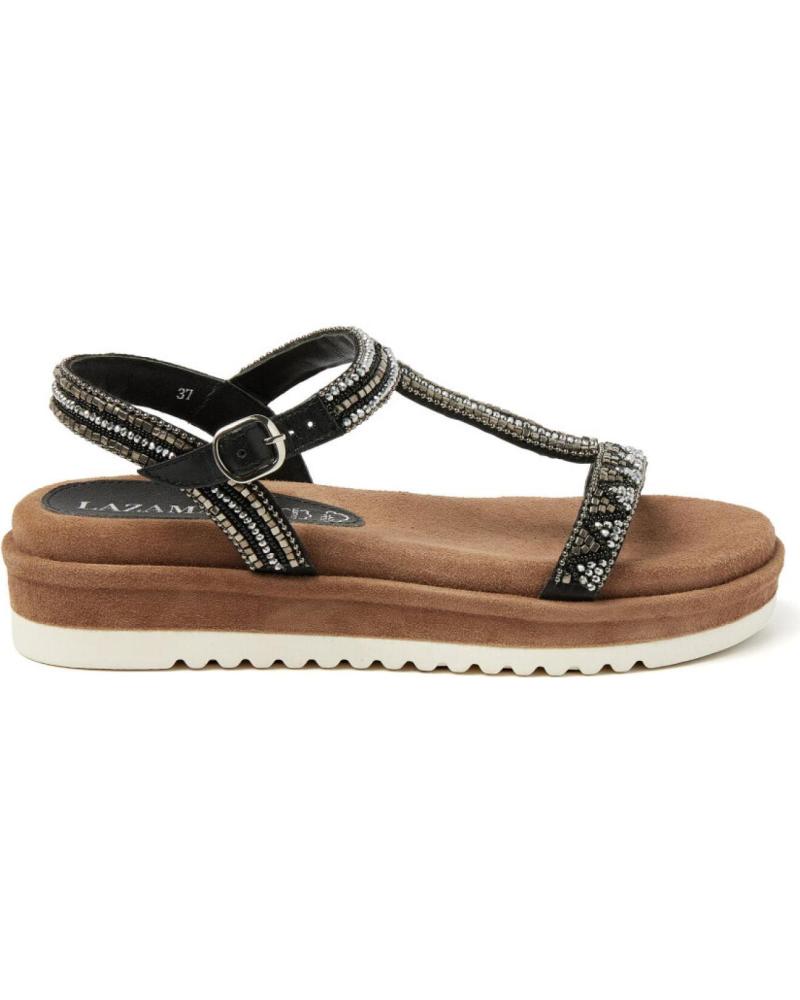 Woman Sandals LAZAMANI SANDALIA DE PIEL BLACK Woman Sandals LAZAMANI SANDALIA DE PIEL BLACK