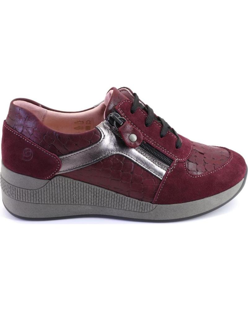 Zapatos De Mujer SUAVE 3701 ZAPATILLAS CASUAL DE MUJER PIEL BURDEOS