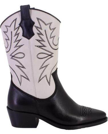 Bottes LOL SHOES  pour Femme 7126PIEL BOTAS DE MUJER PIEL  NEGRO Y BLANCO