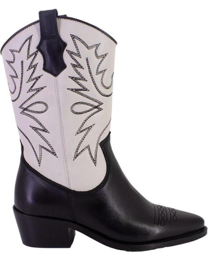 Botas LOL SHOES  de Mulher 7126PIEL BOTAS DE MUJER PIEL  NEGRO Y BLANCO