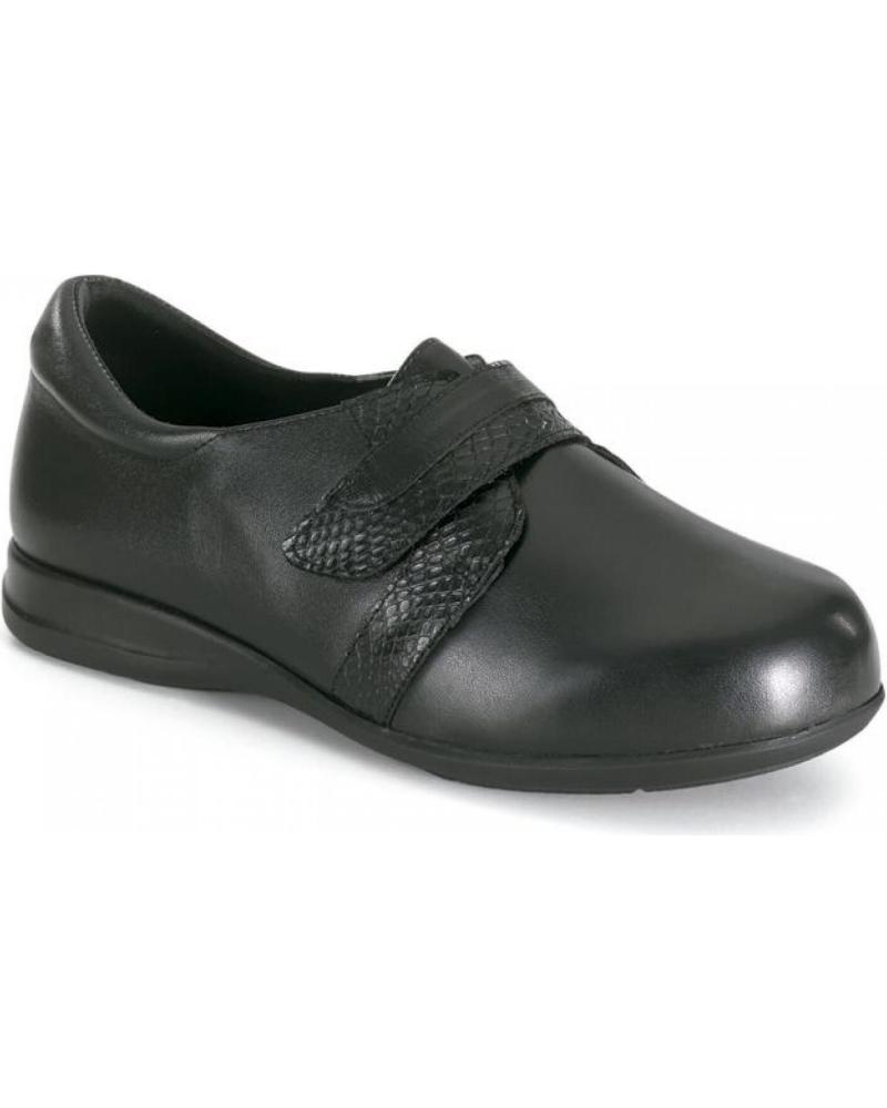 Zapatos de Mujer CALZAMEDI COMODO VELCRO PIEL SUAVE NEGRO