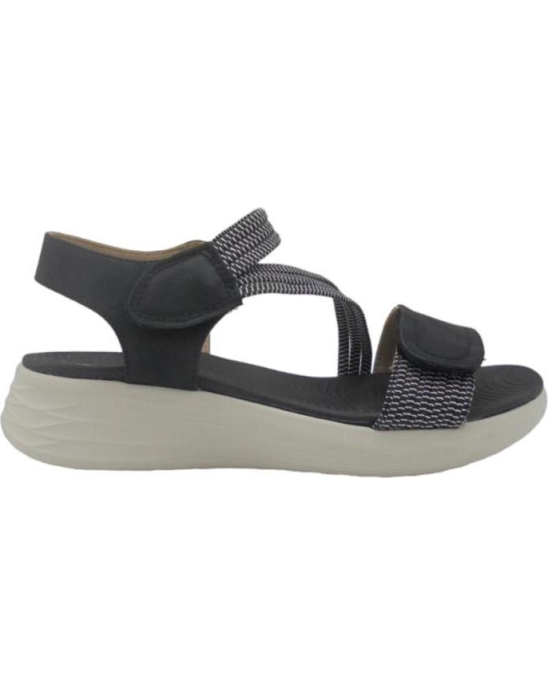 Sandalias MYSOFT  de Mujer SANDALIAS ELATICOS 24M362 CON DOBLE VELCRO COLOR  NEGRO