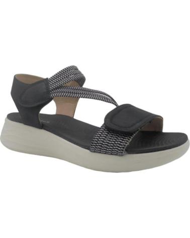 Sandalias MYSOFT  de Mujer SANDALIAS ELATICOS 24M362 CON DOBLE VELCRO COLOR  NEGRO