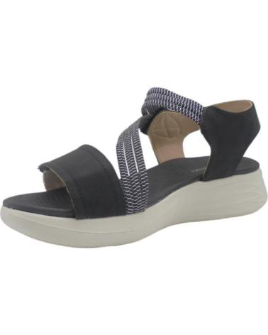Sandalias MYSOFT  de Mujer SANDALIAS ELATICOS 24M362 CON DOBLE VELCRO COLOR  NEGRO