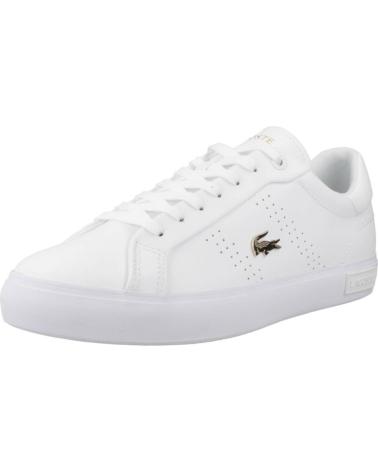 Woman Zapatillas deporte LACOSTE ZAPATILLAS MUJER MODELO POWERCOURT 2 0 LEATHER COLOR BLANCO  WHTGLD