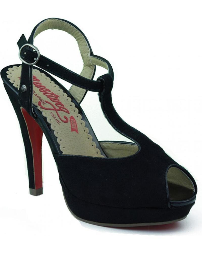 Zapatos de tacón MTNG  de Mujer MUSTANG AFELPADO ZAPATO TACON MUJER  NEGRO