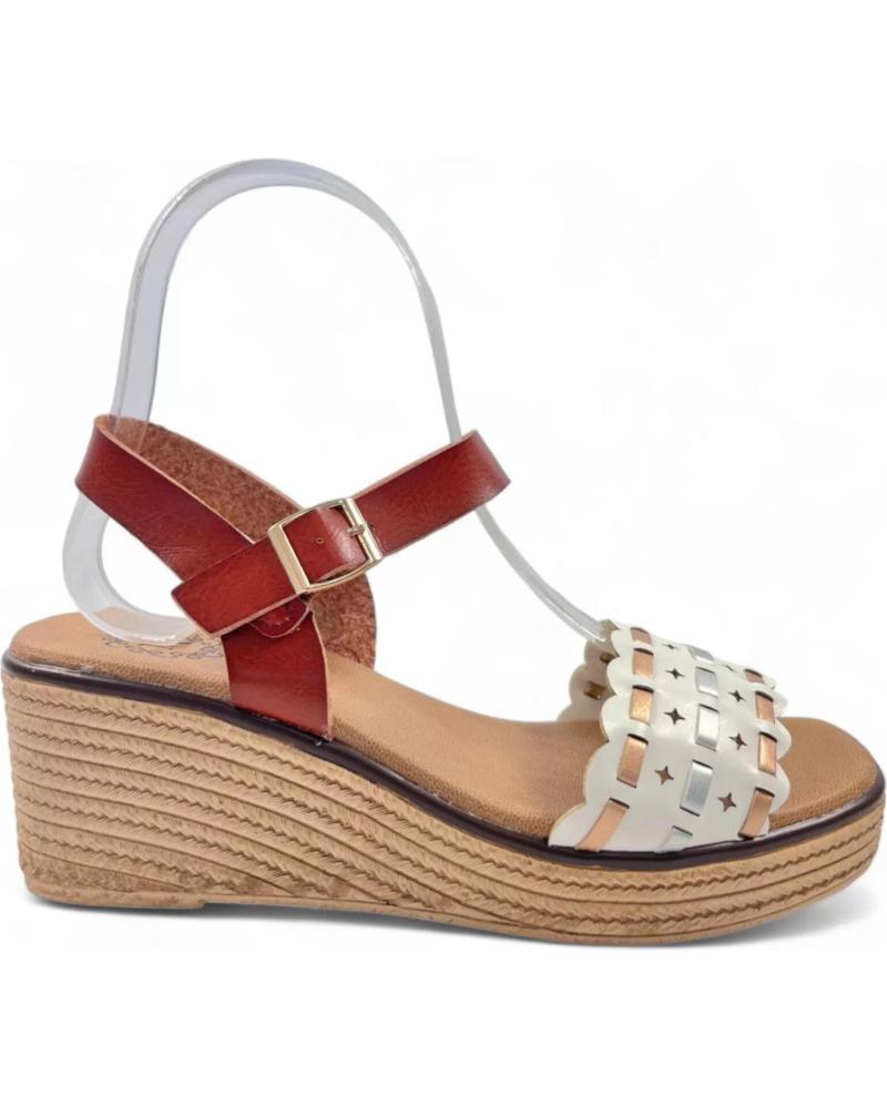 Woman Sandals TIMBOS SANDALIA CUNA ESPARTO MUJER 129854  BLANCO