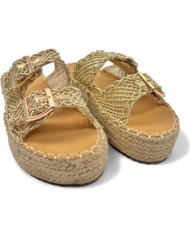 Sandalias TIMBOS  de Mujer ZUECO ESPARTO PLATAFORMA MUJER ORO 129837  AMARILLO