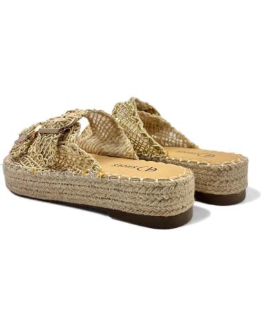 Sandalias TIMBOS  de Mujer ZUECO ESPARTO PLATAFORMA MUJER ORO 129837  AMARILLO