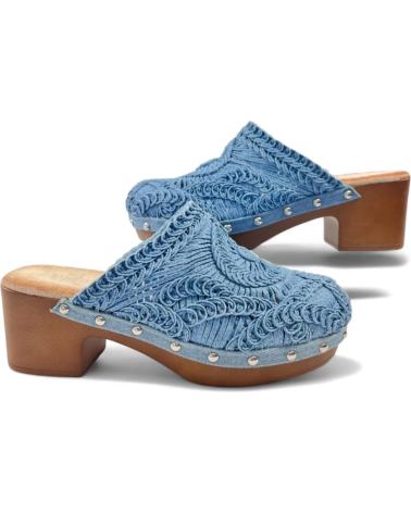 Zuecos TIMBOS  de Mujer ZUECO TACON DE MADERA COLOR 129818  AZUL