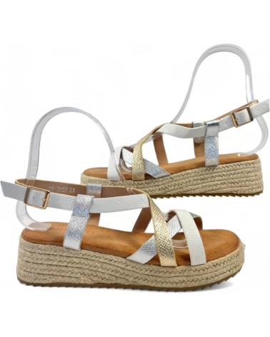 Sandálias TIMBOS  de Mulher SANDALIA CUNA PLATAFORMA ESPARTO MUJER 129804  BLANCO