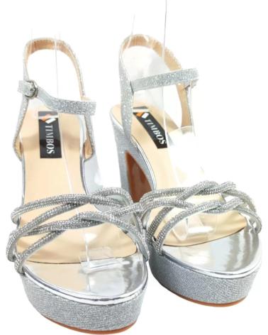 Sandalias TIMBOS  de Mujer SANDALIA TACON FIESTA PLATA 129710  PLATEADO