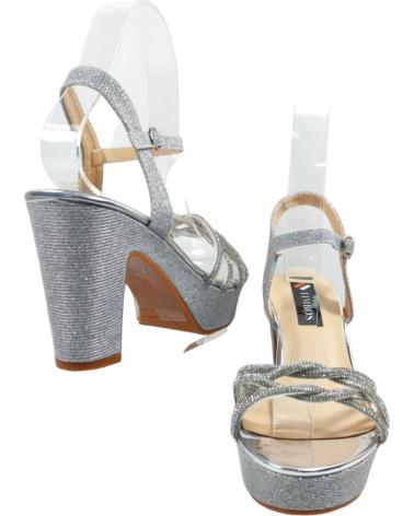 Sandalias TIMBOS  de Mujer SANDALIA TACON FIESTA PLATA 129710  PLATEADO
