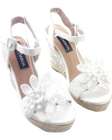 Sandalias TIMBOS  de Mujer SANDALIA CUNA ESPARTO NOVIA 127552  BLANCO