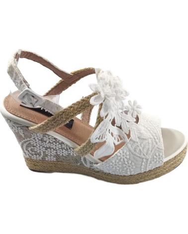 Sandales TIMBOS  pour Femme SANDALIA CUNA ESPARTO NOVIA 127550  BLANCO