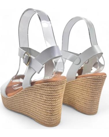 Sandalias TIMBOS  de Mujer SANDALIA DE PIEL CUNA ESPARTO MUJER 129560  BLANCO
