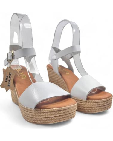 Sandalias TIMBOS  de Mujer SANDALIA DE PIEL CUNA ESPARTO MUJER 129560  BLANCO