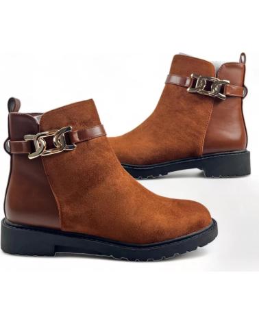 Stiefel TIMBOS  für Damen BOTIN PLANO DE MUJER CUERO 128857  MARRóN