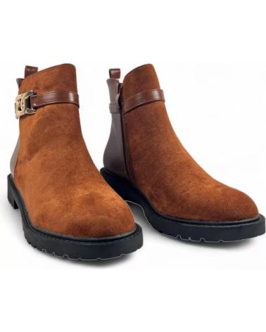 Stiefel TIMBOS  für Damen BOTIN PLANO DE MUJER CUERO 128857  MARRóN