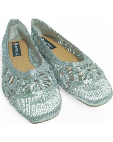 Woman Flat shoes TIMBOS MANOLETINAS PLANAS DE MUJER PLATA 128620  PLATEADO