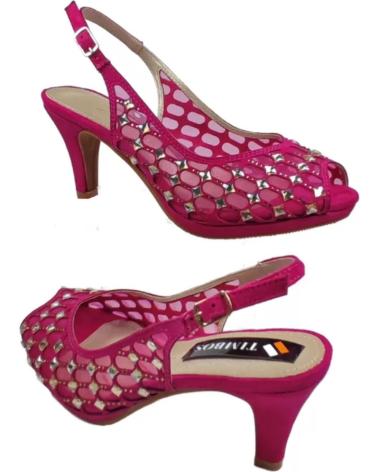 Sandalias TIMBOS  de Mujer ZAPATOS 127704 COLOR BUGANVILLA MATERIAL BRILLO SANDALIA TAC  VARIOS COLORES