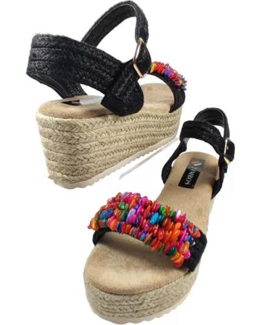 Sandálias TIMBOS  de Mulher SANDALIA CUNA PLATAFORMA ESPARTO MUJER NEGRO 127681  MARRóN