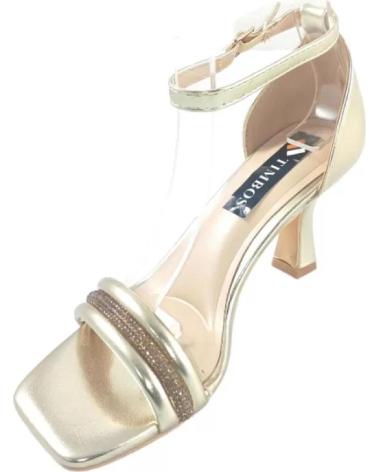 Sandalias TIMBOS  de Mujer ZAPATOS 127534 COLOR ORO MATERIAL METALIZADO SANDALIA TACON  AMARILLO