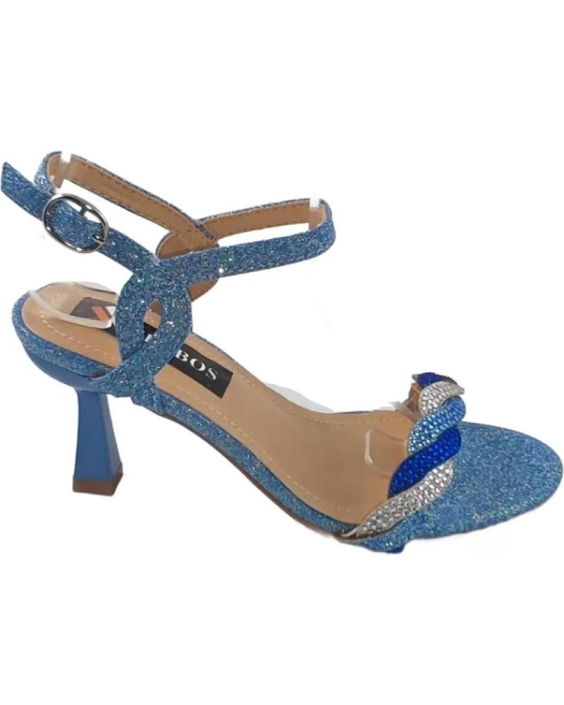 Sandalias TIMBOS  de Mujer ZAPATOS 127523 COLOR MATERIAL BRILLO SANDALIA TACON MUJ  AZUL