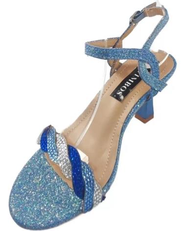 Sandalias TIMBOS  de Mujer ZAPATOS 127523 COLOR MATERIAL BRILLO SANDALIA TACON MUJ  AZUL