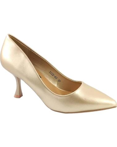 Chaussures TIMBOS  pour Femme ZAPATOS 127254 COLOR ORO MATERIAL METALIZADO SALON TACON MUJ  AMARILLO