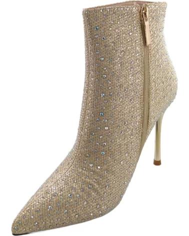 Botines TIMBOS  de Mujer ZAPATOS - 126964 COLOR ORO MATERIAL BRILLO BOTIN TACON MUJER  AMARILLO