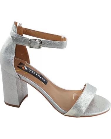 Sandales TIMBOS  pour Femme ZAPATOS 126507 COLOR PLATA MATERIAL BRILLO SANDALIA TACON FI  PLATEADO