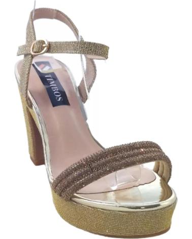 Sandalen TIMBOS  für Damen SANDALIA TACON FIESTA PLATAFORMA MUJER ORO 126449  AMARILLO