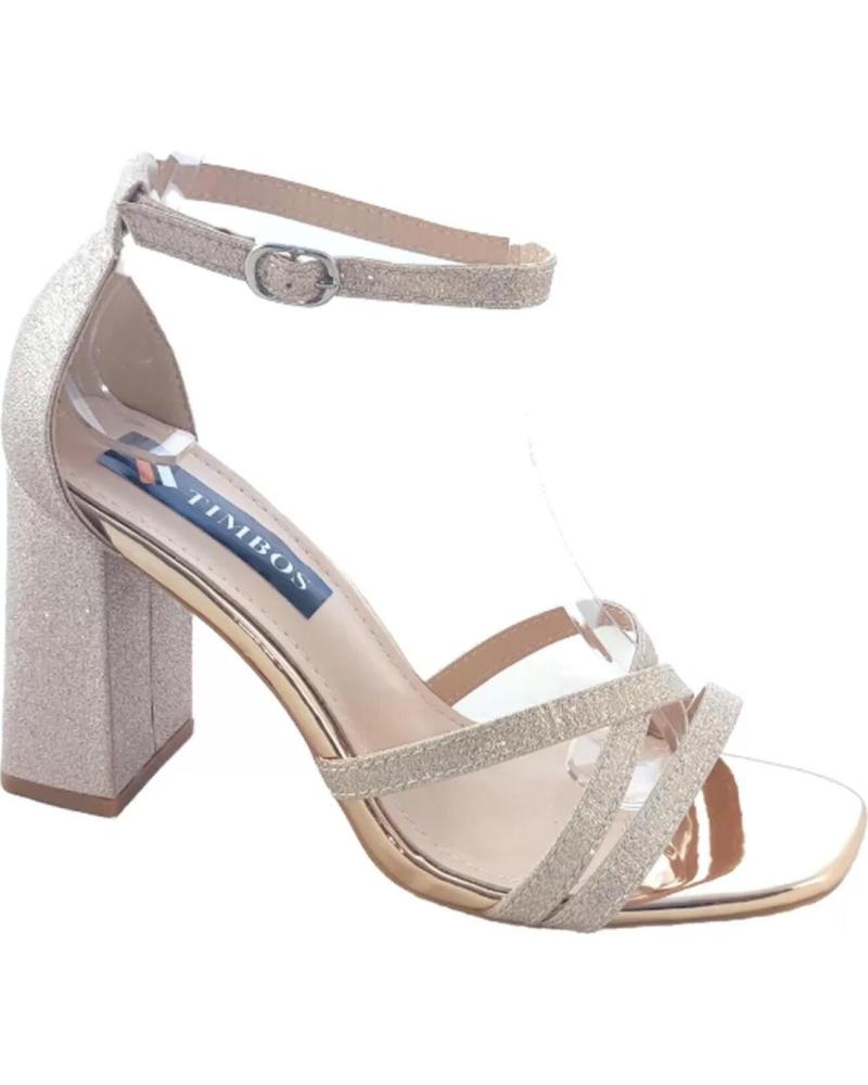 Sandalias TIMBOS  de Mujer ZAPATOS 126445 COLOR CHAMPAGNE MATERIAL BRILLO SANDALIA MUJE  VARIOS COLORES
