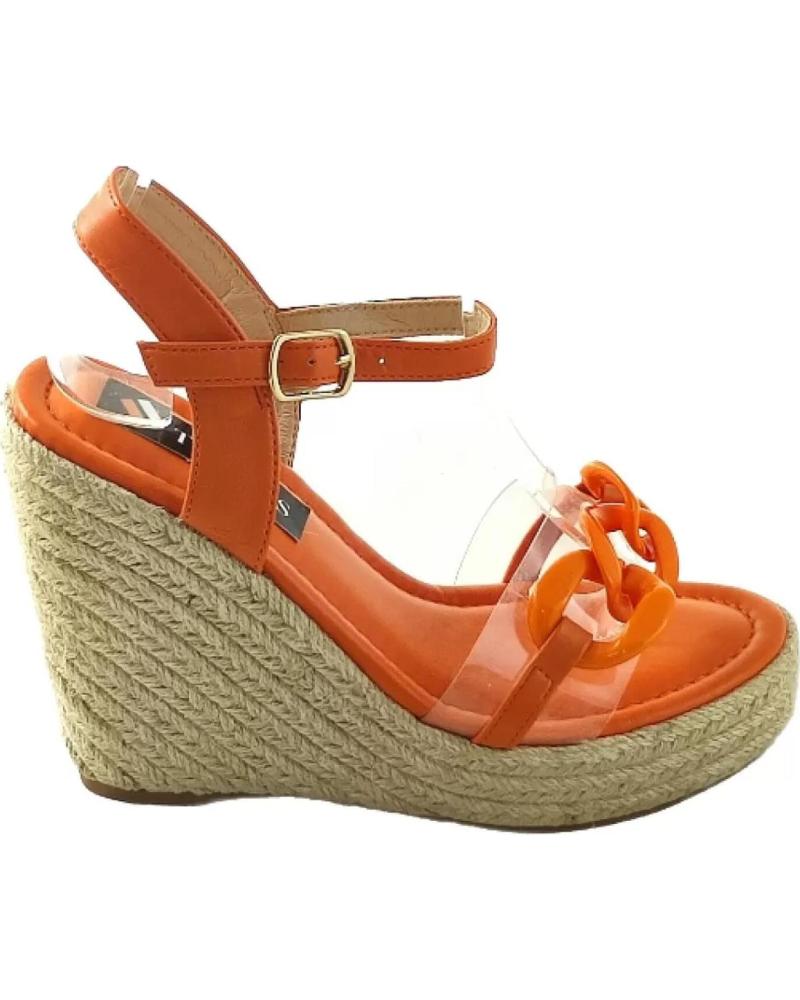 Sandálias TIMBOS  de Mulher SANDALIA CUNA ESPARTO MUJER 125977  NARANJA