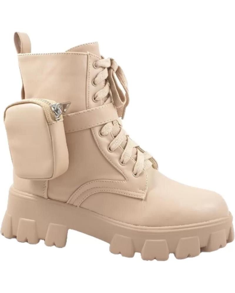 Botines TIMBOS  de Mujer BOTIN MILITAR DE MUJER BEIGE 123109  ROSA