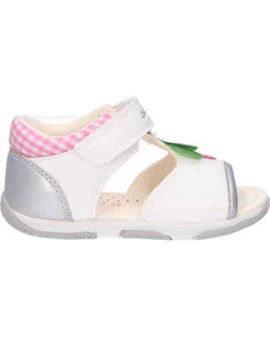 girl Sandals GEOX B020YB 054AJ B SANDAL TAPUZ  C0007 WHITE-SILVER