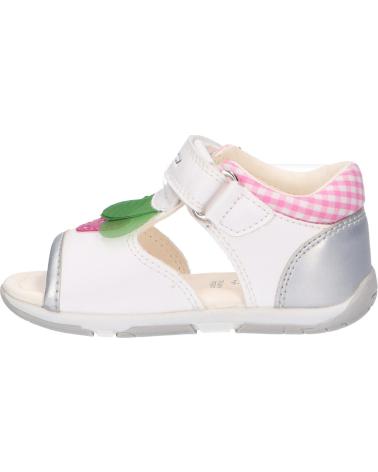girl Sandals GEOX B020YB 054AJ B SANDAL TAPUZ  C0007 WHITE-SILVER