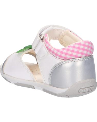 girl Sandals GEOX B020YB 054AJ B SANDAL TAPUZ  C0007 WHITE-SILVER