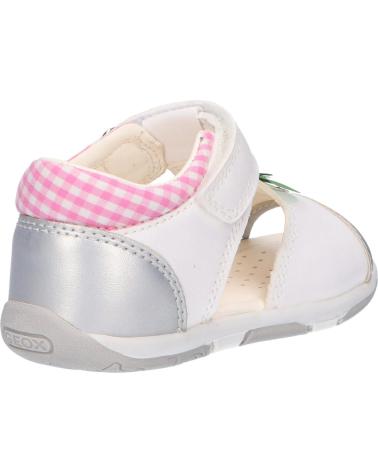 girl Sandals GEOX B020YB 054AJ B SANDAL TAPUZ  C0007 WHITE-SILVER
