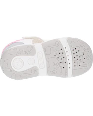 girl Sandals GEOX B020YB 054AJ B SANDAL TAPUZ  C0007 WHITE-SILVER