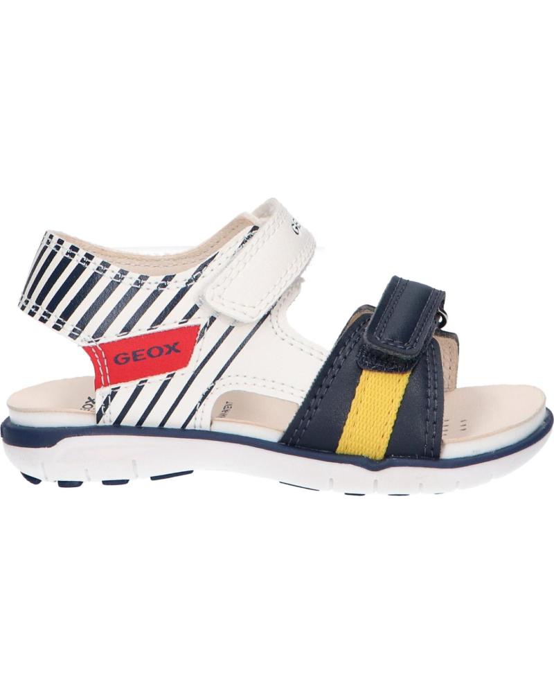 girl and boy Sandals GEOX B354LC 000BC B SANDAL DELHI C1110 OPTIC WHITE-NAVY  AZUL
