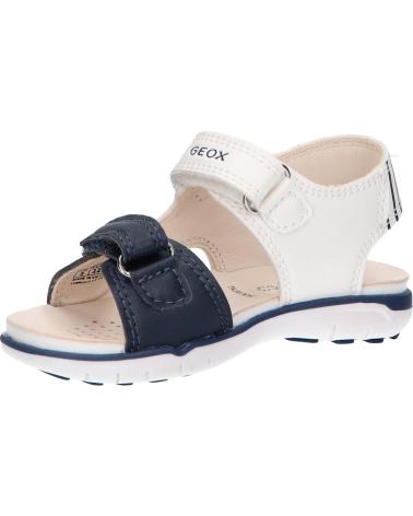 girl and boy Sandals GEOX B354LC 000BC B SANDAL DELHI C1110 OPTIC WHITE-NAVY  AZUL